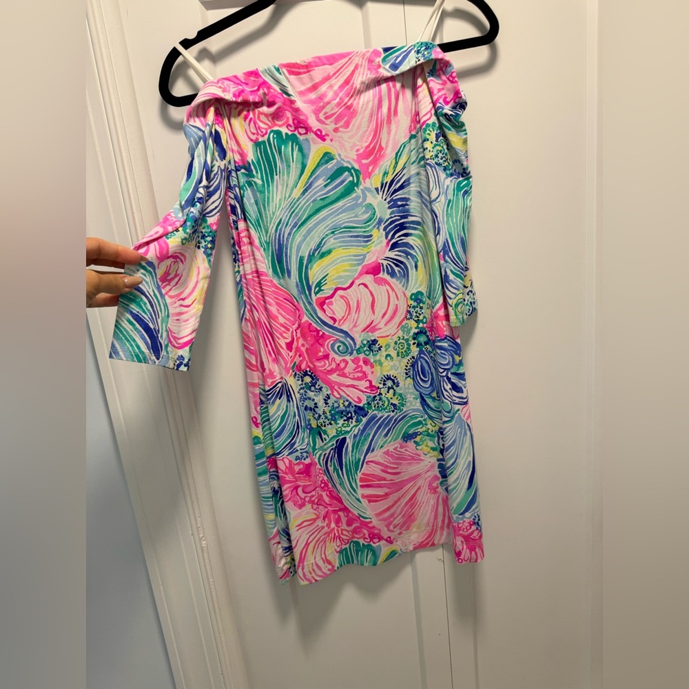 Lilly Pulitzer Pink and Blue Long Sleeve Dress